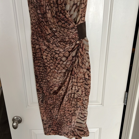 All Saints Cancity Python Print Silk Dress SZ 6 - Picture 4 of 11